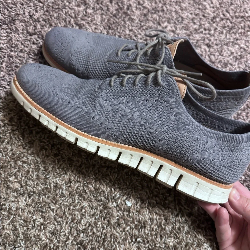 Cole Haan gray knit Gran Xero lace up dressy shoe Size 11